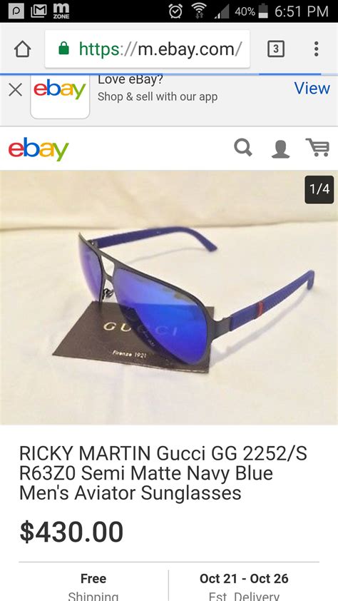 ricky martin blue gucci sunglasses